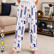 Top Market, Baseball, Playful, Gift For Yourself, Icon - Sports Lovers Number And Name - Personalized Pajama Pants