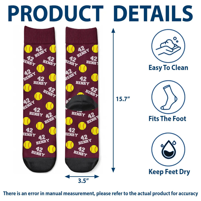 Football (Soccer), Gift For Yourself, Confident, Icon - Sports Pattern Soccer Baseball Volleyball Basketball - Personalized Crew Socks