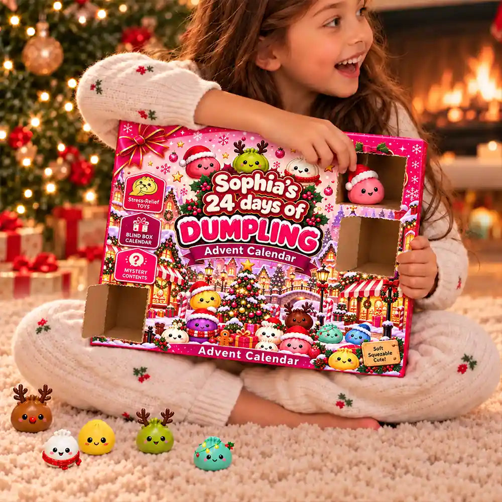 Adorable,Christmas,Custom Text,Gift For Kids - Squishy 24 Days Of Dumpling Festive Gift For Kids - Personalized Christmas Countdown Advent Calendar