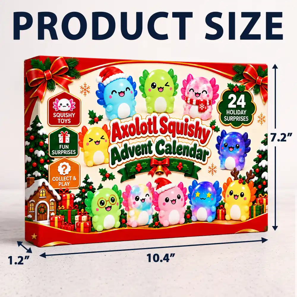 Adorable,Christmas,Gift For Kids,No Custom - Squishy Axolotl Gift For Kids - Personalized Festive Christmas Countdown Advent Calendar