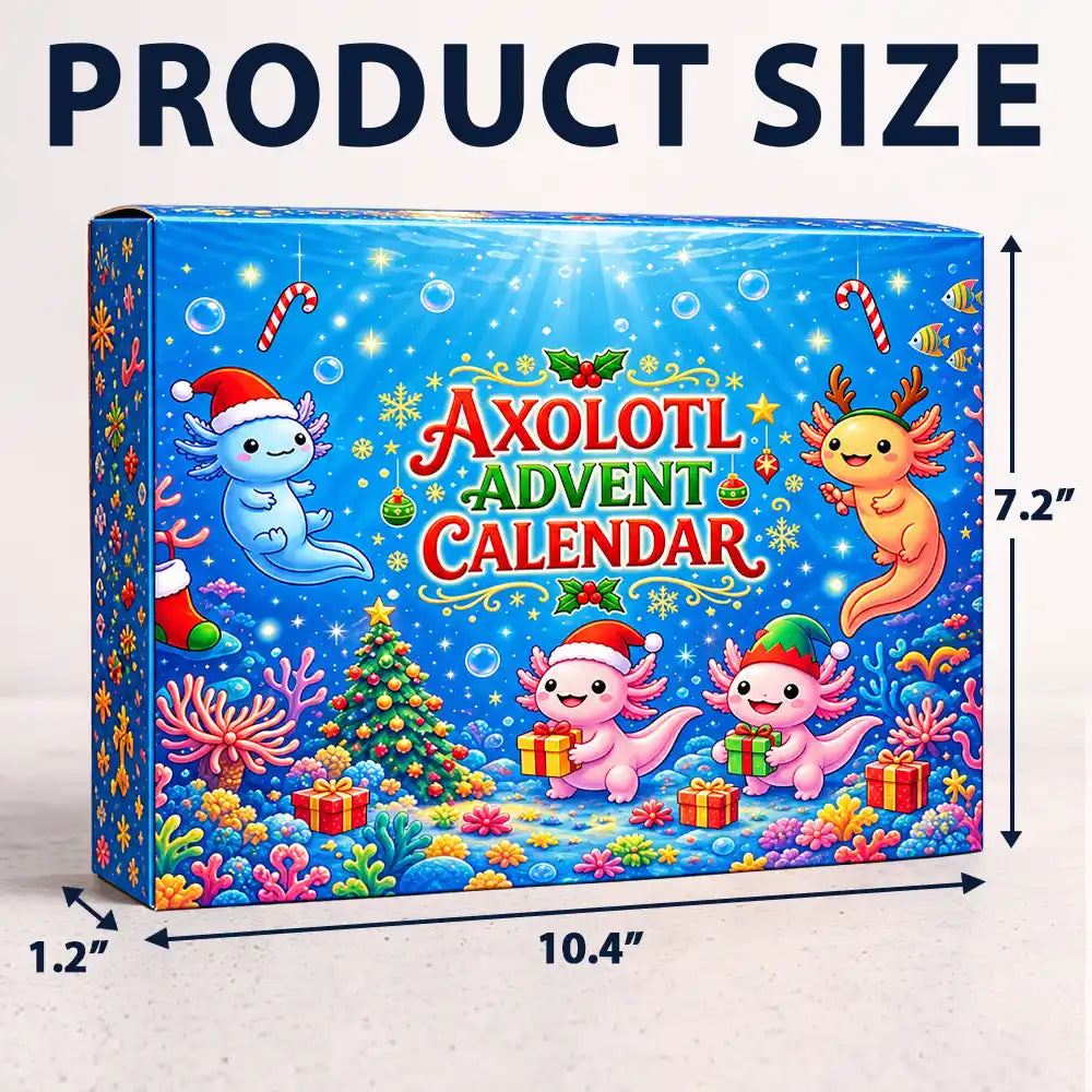 Adorable,Christmas,Gift For Kids,No Custom - Squishy Axolotl Gift For Kids - Personalized Winter Christmas Countdown Advent Calendar