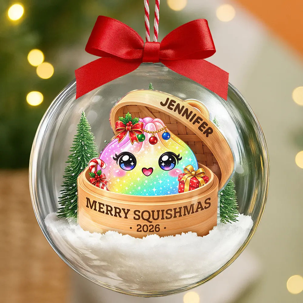 Squishy Dumpling Keepsake Gift For Squishy Hunter - Personalized 3D Acrylic Ball Ornament