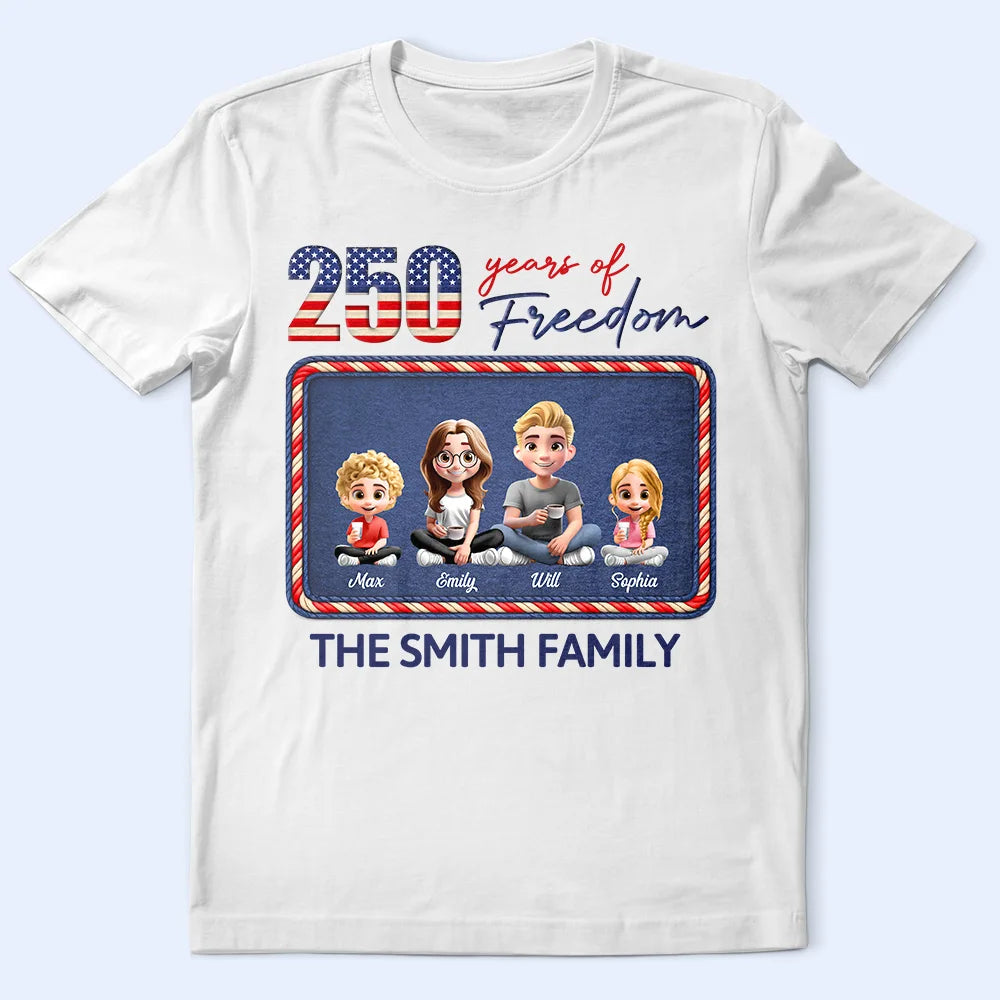 Stars And Stripes American Family 250 Years Of Freedom - Personalized T Shirt