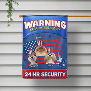 Independence Day,America 250th,Dog Lovers,Dog Mom,Dog Dad,Family,Happy,Cat Lovers,Cat Mom,Cat Dad,Pet Lovers,Pet Mom,Pet Dad - Stars And Stripes Area Patrolled By - Personalized Flag