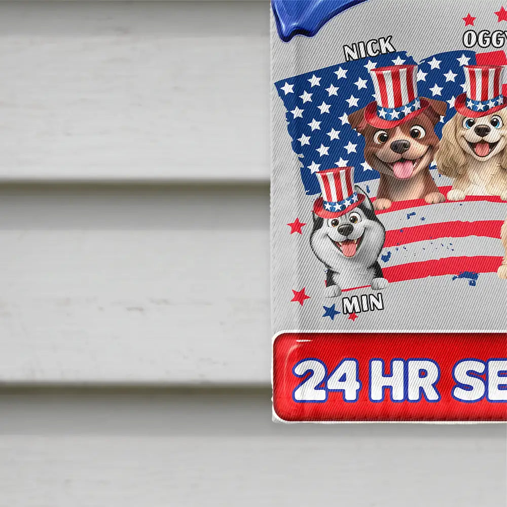 Independence Day,America 250th,Dog Lovers,Dog Mom,Dog Dad,Family,Happy,Cat Lovers,Cat Mom,Cat Dad,Pet Lovers,Pet Mom,Pet Dad - Stars And Stripes Area Patrolled By - Personalized Flag