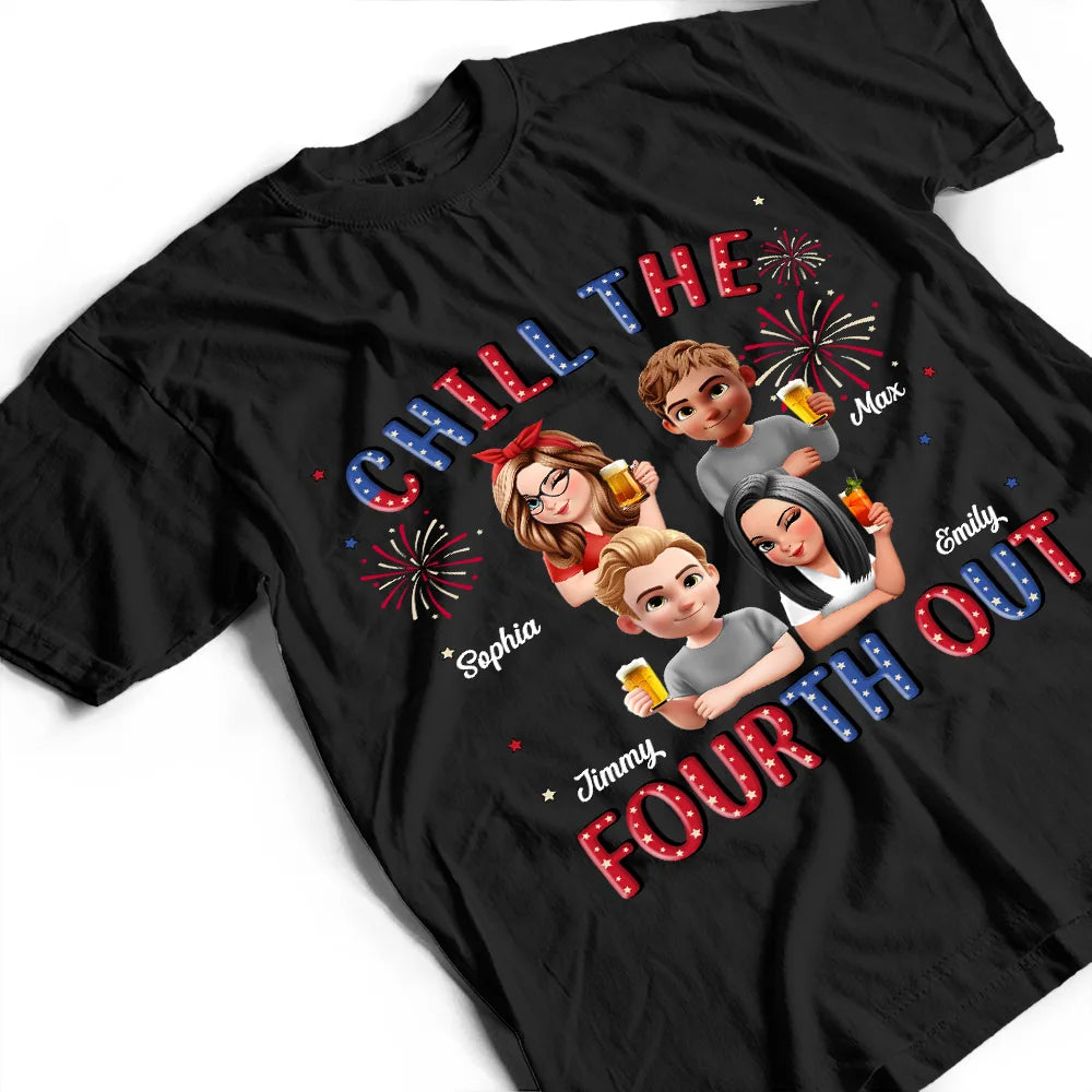 Gift For Yourself,Gift For Girlfriend,Gift For Women,Happy,Gift For Wife,Gift For Sisters,Independence Day,Gift For Bestie,Gift For Couples,Gift For Husband - Stars And Stripes Chill The Fourth Out - Personalized T Shirt