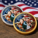 America 250th,Custom Photo,Independence Day,Gift For Yourself,Proud,Remove BG Photo - Custom Photo Stars And Stripes USA 250th Anniversary Family - Personalized Commemorative Keepsake Coin