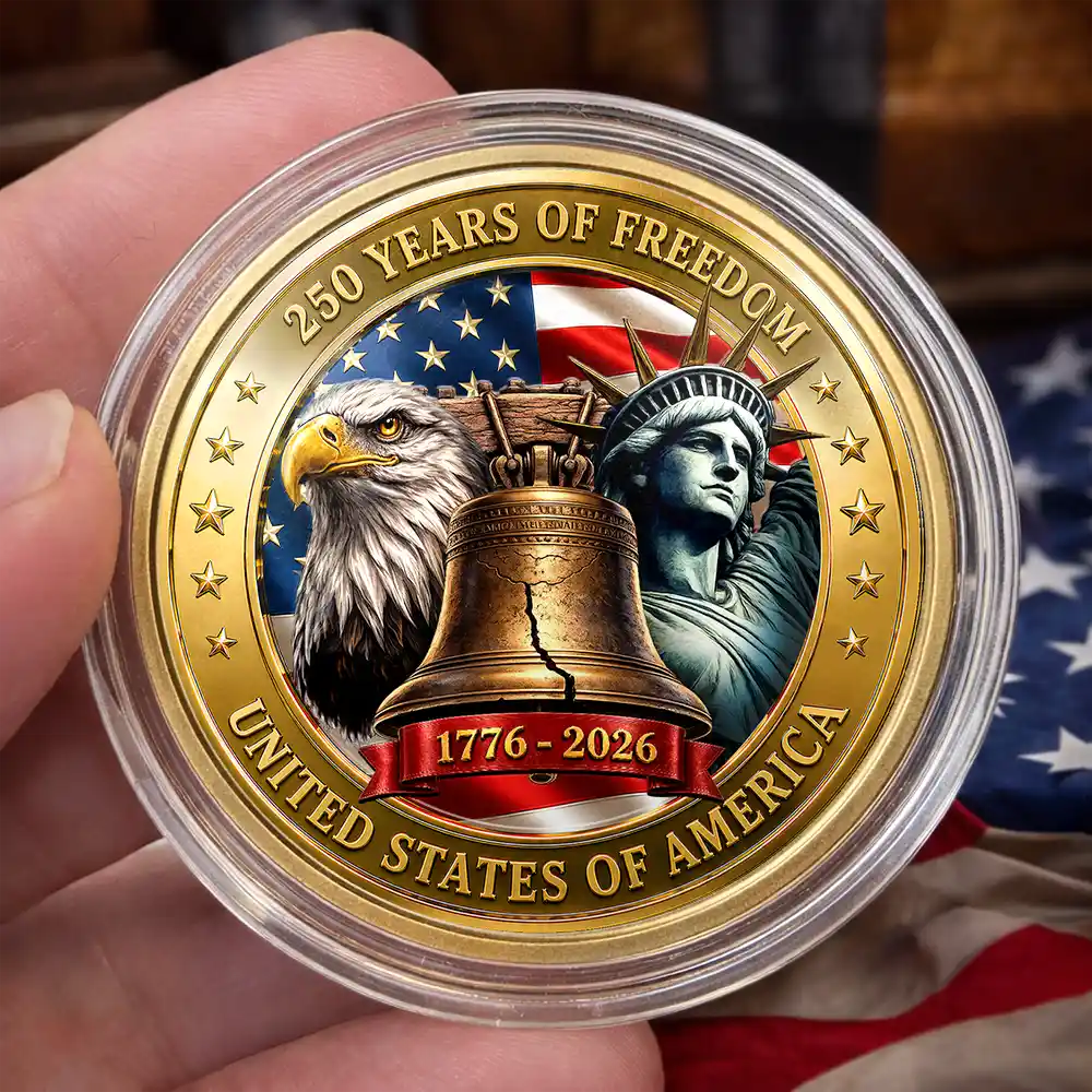 America 250th,Independence Day,No Custom,Gift For Yourself,Proud - Stars And Stripes Liberty Bell 250 Years Of America - Commemorative Keepsake Coin
