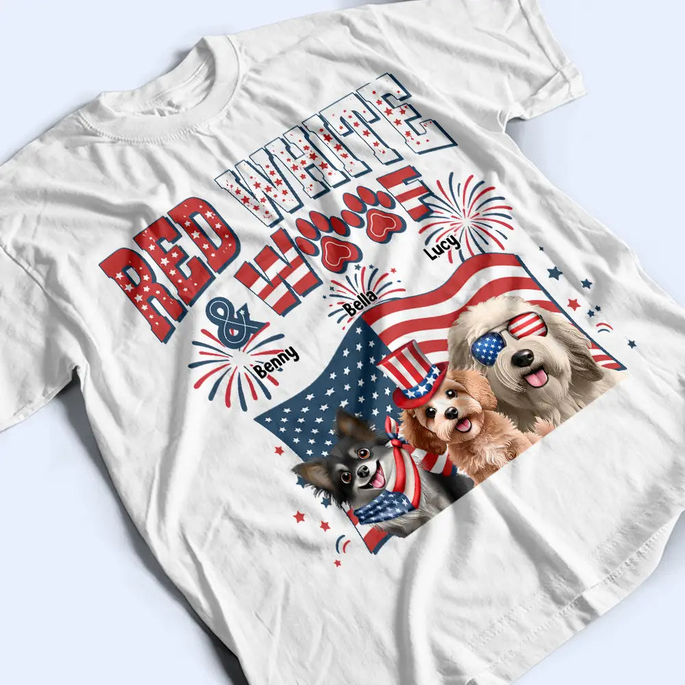 Stars And Stripes Red White & Woof - Personalized T Shirt