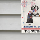 Independence Day,America 250th,Dog Lovers,Dog Mom,Dog Dad,Family,Happy,Cat Lovers,Cat Mom,Cat Dad,Pet Lovers,Pet Mom,Pet Dad - Stars And Stripes Welcome To Our House - Personalized Flag