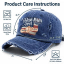 Happy,Gift For Father,Gift For Grandpa,Gift For Men,Independence Day,America 250th,Icon,Adorable - Stars & Stripes Best Dad Grandpa Ever Fist Bump - Personalized Distressed Cap