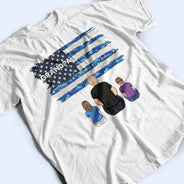 Gift For Father, Gift For Grandpa, Grandpa - Grandkids, Happy - Stars & Stripes Dad Grandpa Names - Personalized T Shirt