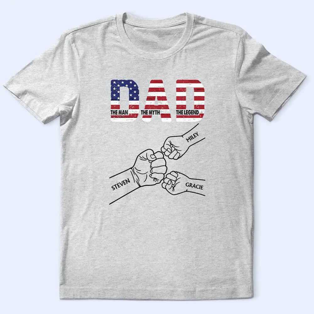 Stars & Stripes Dad The Man The Myth The Legend - Personalized T Shirt