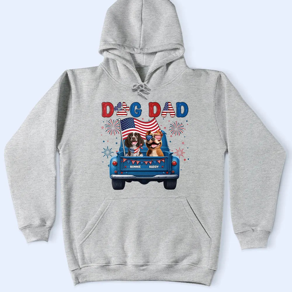 Pet Lovers,Pet Mom,Pet Dad,Dog Lovers,Dog Mom,Dog Dad,Happy - Stars & Stripes Dog Mom Dog Dad - Personalized T Shirt