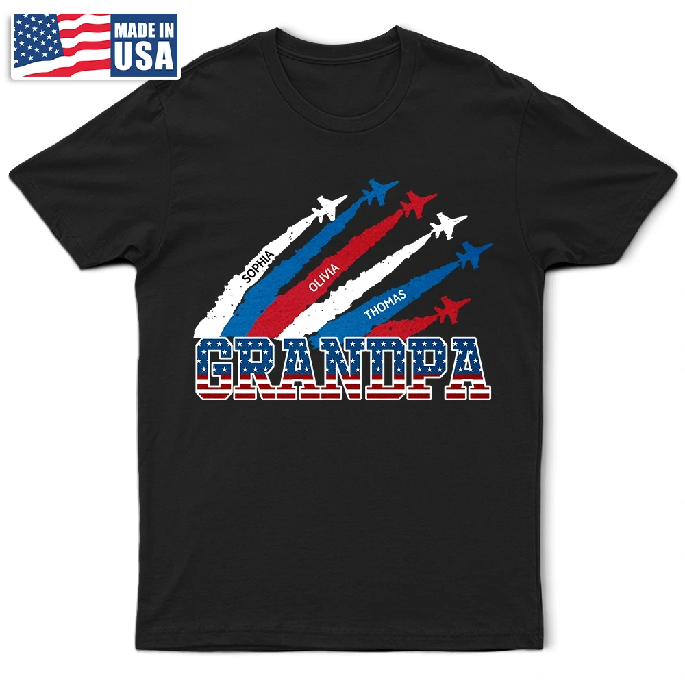 Independence Day,America 250th,Gift For Grandpa,Gift For Father,Icon - Stars & Stripes Grandma Grandpa 250th Anniversary - Personalized T Shirt
