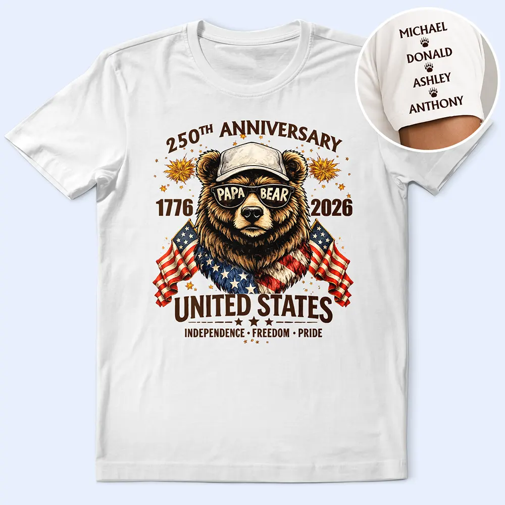 Stars & Stripes Grandpa Bear - Personalized T Shirt