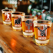 Gift For Father,Funny - Stars & Stripes Legend Husband Daddy Since - Personalized Shot Glass