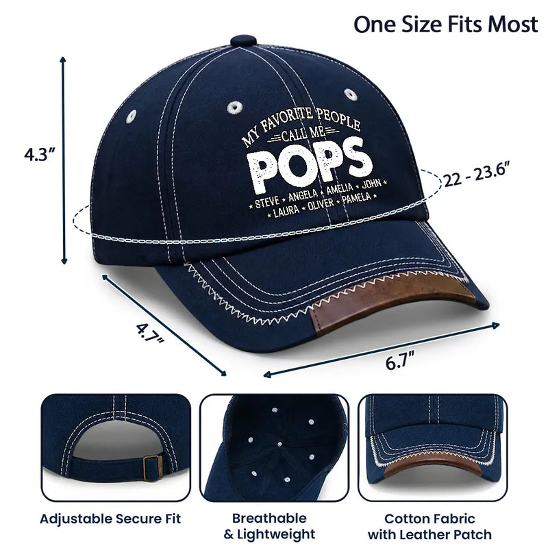 Independence Day,Gift For Grandpa,Humorous,Icon,Special Font - Stars & Stripes My Favorite People Call Me Papa Dad - Personalized Vintage Baseball Cap