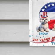 Dog Lovers,Dog Mom,Dog Dad,Funny,Independence Day - Stars & Stripes Pawty In The USA - Personalized Flag