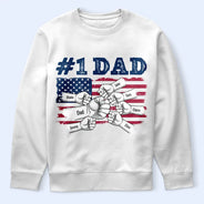 Gift For Father, Happy, Gift For Grandpa - Stars & Stripes #1 Dad - Personalized T Shirt