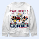 Camping,Campsite,Happy,Independence Day - Stars & Stripes & Campfire Nights - Personalized T Shirt