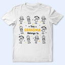 Stick Figures This Grandpa Grandma Belongs To Kids Pet - Personalized T Shirt