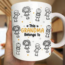 Gift For Father,Gift For Mother,Gift For Grandma,Gift For Grandpa,Happy - Stick Figures This Grandpa Grandma Belongs To Kids Pet - Personalized White Edge-to-Edge Mug