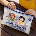 Travel,Confident,Gift For Bestie,Summer,Vector - Summer Besties Girls Trip - Personalized Mesh Zipper Pouch