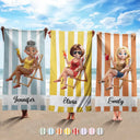Happy, Summer, Beach, wimming, Poolside, Gift For Yourself, Gift For Women, Gift For Men, Gift For Bestie - Summer Is Calling Vacation 3D Cartoon - Personalized Beach Towel