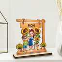 Gift For Grandma, Gift For Mother, Love - Sunflower Grandma - Personalized Custom Shaped 2-Layered Wooden Plaque