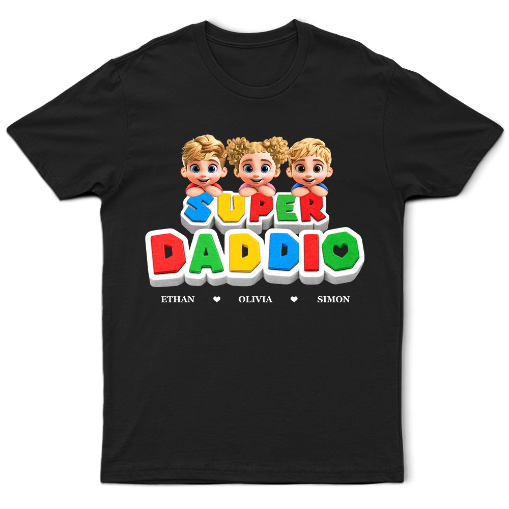 Gift For Father,Gift For Grandpa,Gaming,Top Market,Non-Eng,Vector,Confident - Super Dad Papa Arcade Retro 3D Effect - Personalized T Shirt