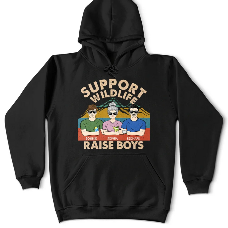 Gift For Mother, Mom - Sons, Funny - Support Wildlife Raise Boy Mom Funny - Personalized T Shirt