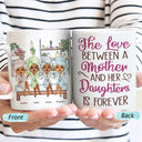 The Love Between Mother And Daughter - Gift For Mom - Personalized Custom White Edge-to-Edge Mug
