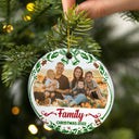 Custom Photo Brothers Sisters Besties - Christmas Gift For Family And Friends - Personalized Custom Circle Ceramic Ornament