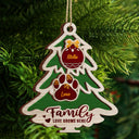 Tree Shape Love Grows Here - Holiday, Xmas, Christmas Gift For Family, Parents, Grandparents - Personalized 2-Layered Wooden Ornament