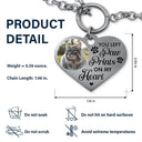 Custom Photo You Left Paw Prints - Memorial Gift For Dog Lovers, Cat Lovers - Personalized Heart Bracelet