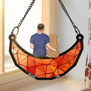 A Man And His Dog A Bond That Can't Be Broken - Personalized Window Hanging Suncatcher Ornament