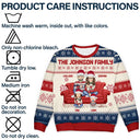 Gift For Couples, Pet Couple - Cartoon Couple With Kids And Pets - Personalized Unisex Ugly Sweater
