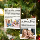 Christmas,Custom Photo,Happy,Gift For Bestie - Custom Photo The Bestie Times From Friendship To Family - Personalized Custom Shaped Wooden Ornament