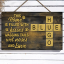 Pet Lovers,Love - Crossword A House Is Not A Home Without Pawprints Scrabble - Personalized Wood Rectangle Sign