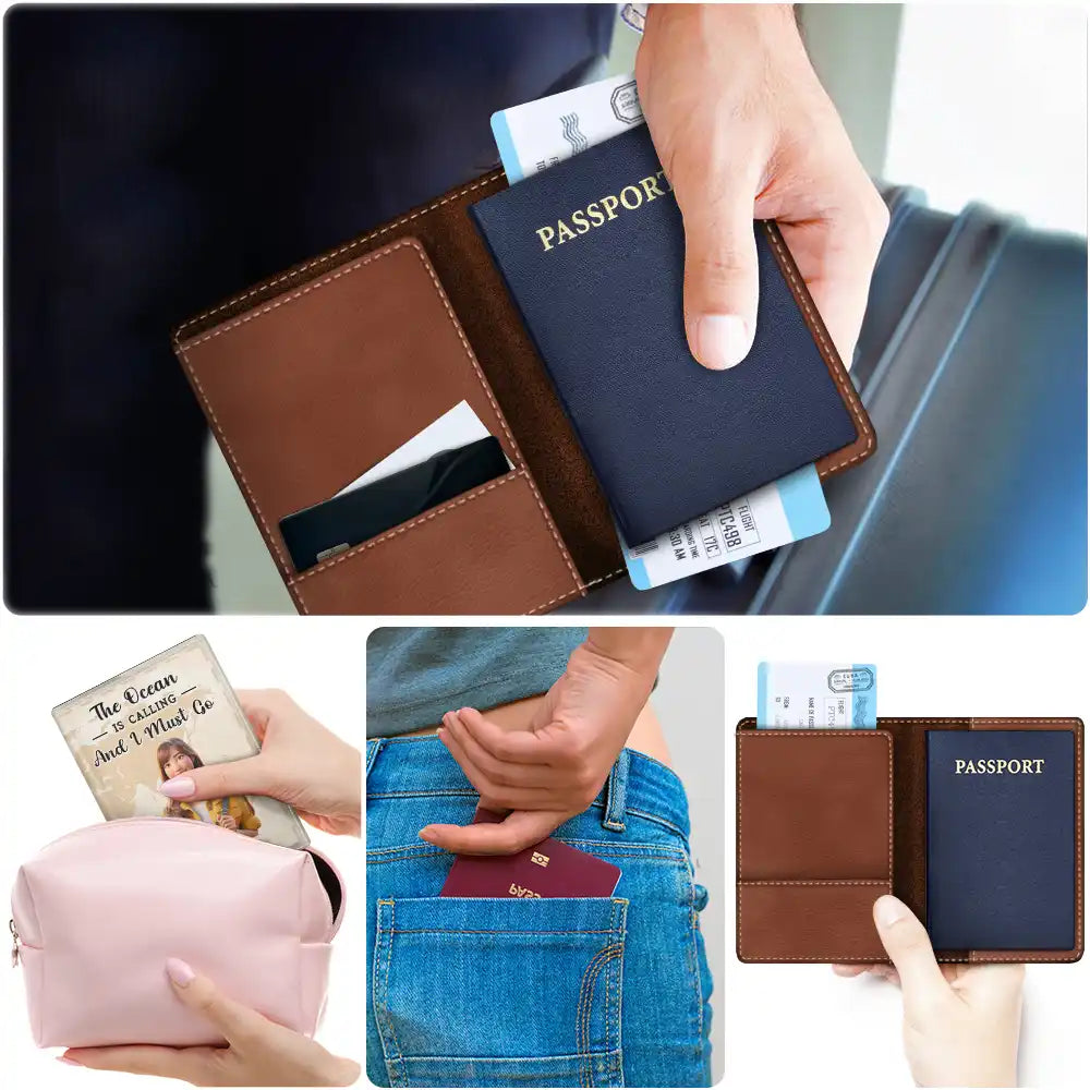 Travel,Gift For Yourself,Gift For Women,Gift For Men - Custom Photo Cartoon Portrait Just A Girl Who Loves Traveling - Personalized Passport Cover, Passport Holder
