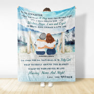 Lake Mother And Daughter Hold This Blanket Tight - Personalized Custom Fleece Blanket