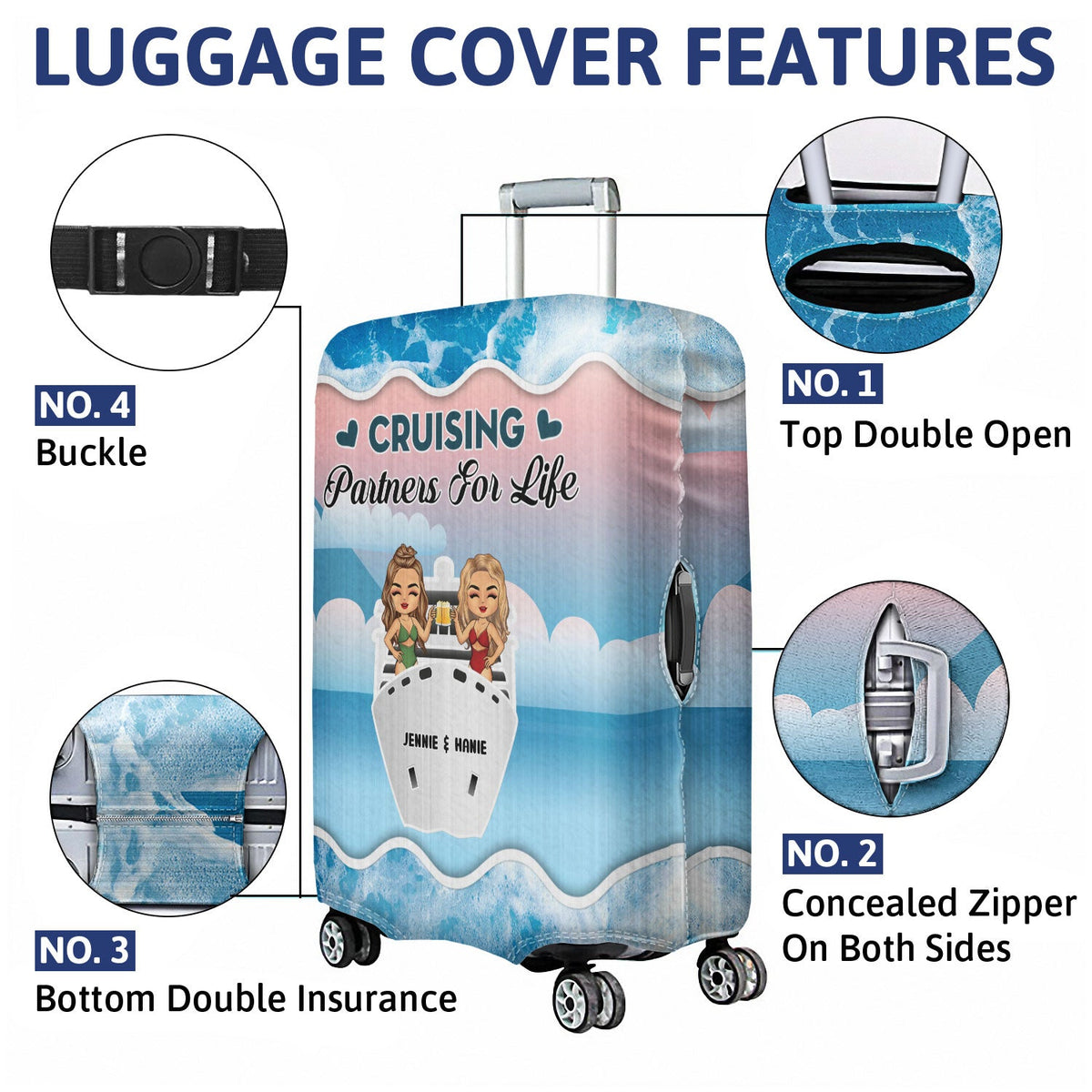 Cruising Couple Together We Have It All - Personalized Custom Luggage Cover
