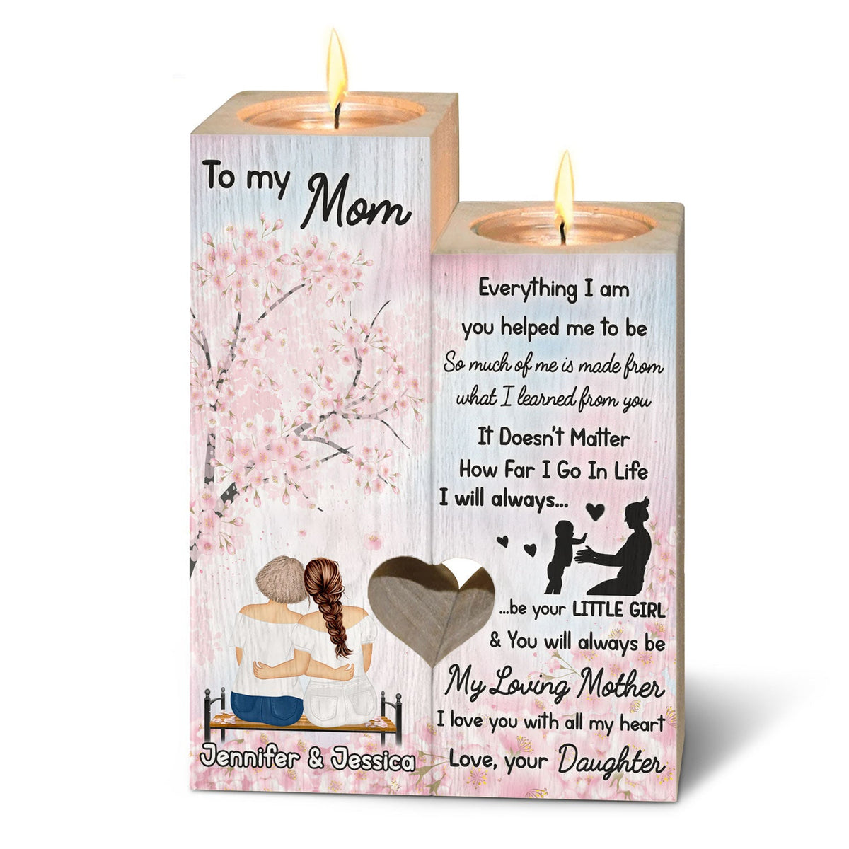 I Will Always Be Your Little Girl - Gift For Mother - Personalized Custom Candle Holder