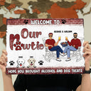 Welcome To Our Pawtio - Patio Decor For Dog Mom Dog Dad - Personalized Custom Classic Metal Signs