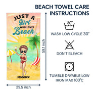 Just A Girl Boy Who Loves Beach - Gift For Beach Lovers - Personalized Custom Beach Towel