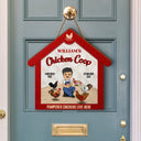 Pampered Chickens Live Here - Chicken Coop Decoration - Personalized Custom Shaped Wood Sign