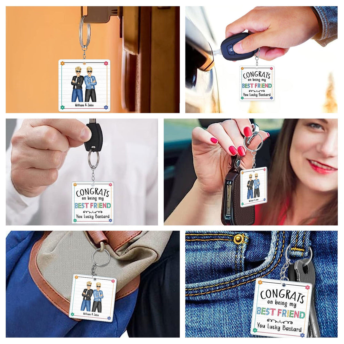 Congrats On Being My Bestie - Gift For Bestie - Personalized Acrylic Keychain