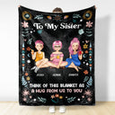 Cartoon Think Of This Blanket - Gift For Sisters And Besties - Personalized Fleece Blanket