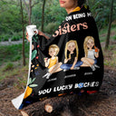 Bestie Cartoon Congrats On Being My Bestie - Gift For Bestie - Personalized Fleece Blanket